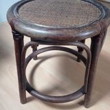 Coiffeuse en rotin avec son tabouret