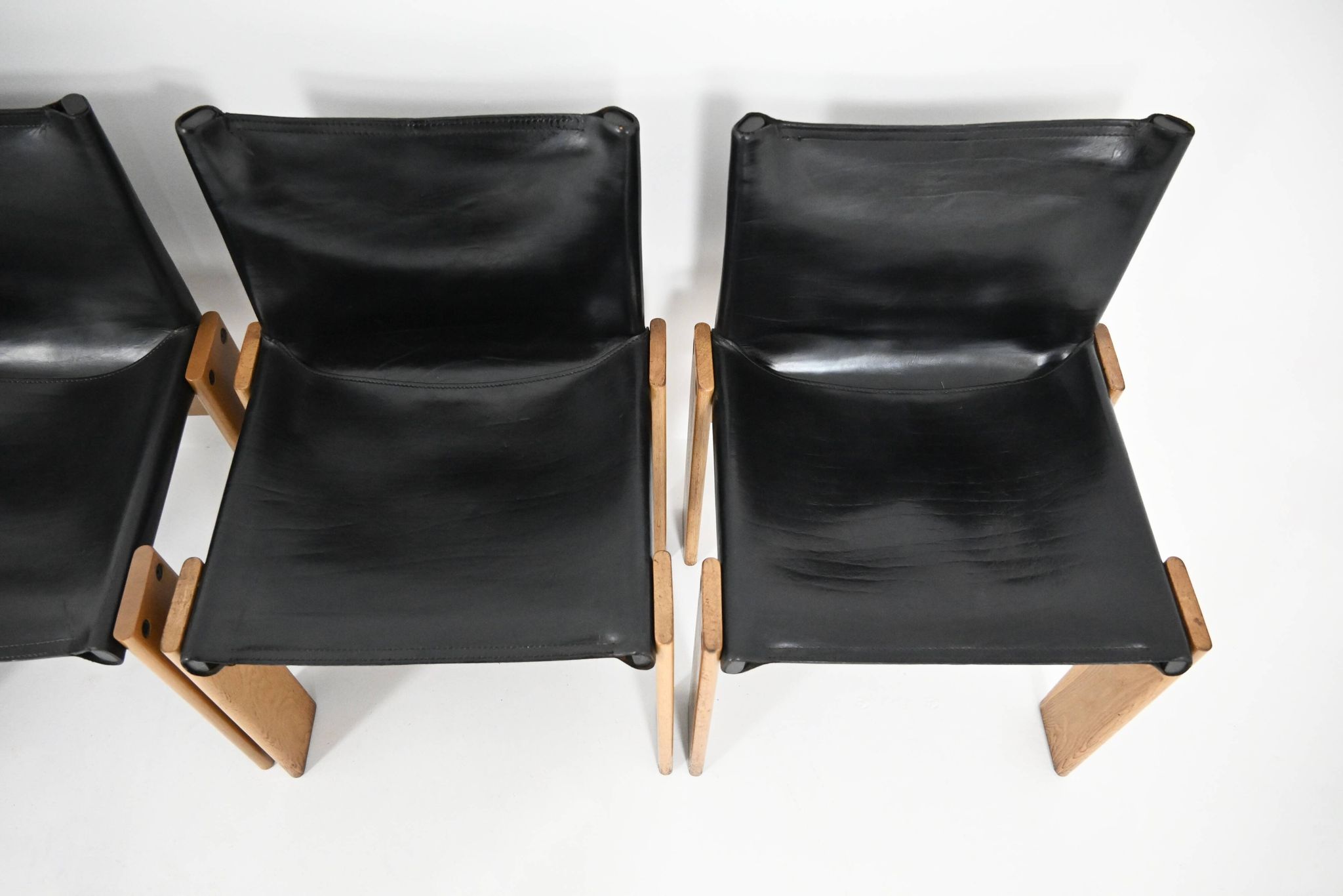 6 Monk dining chairs by Afra & Tobia Scarpa for Molteni, 1970