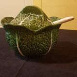 Old “cabbage” tureen with ladle.