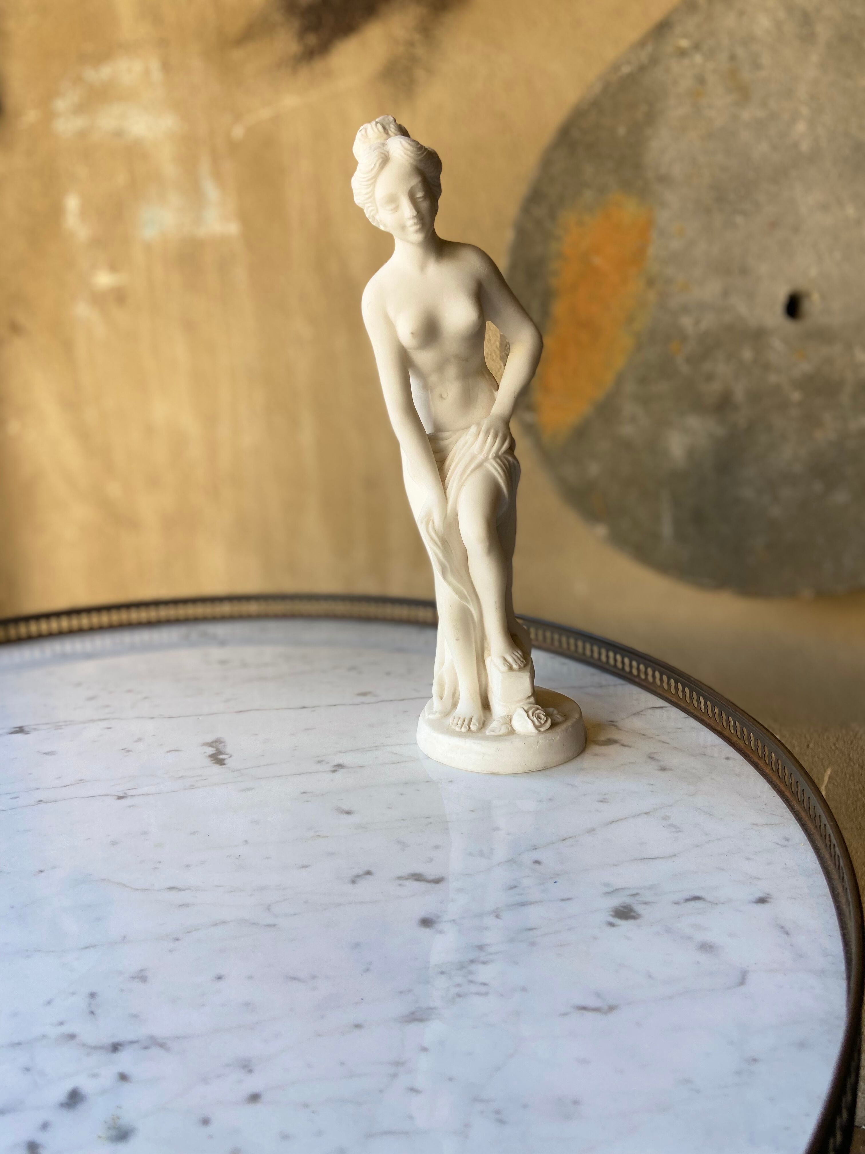 White marble hot water bottle table