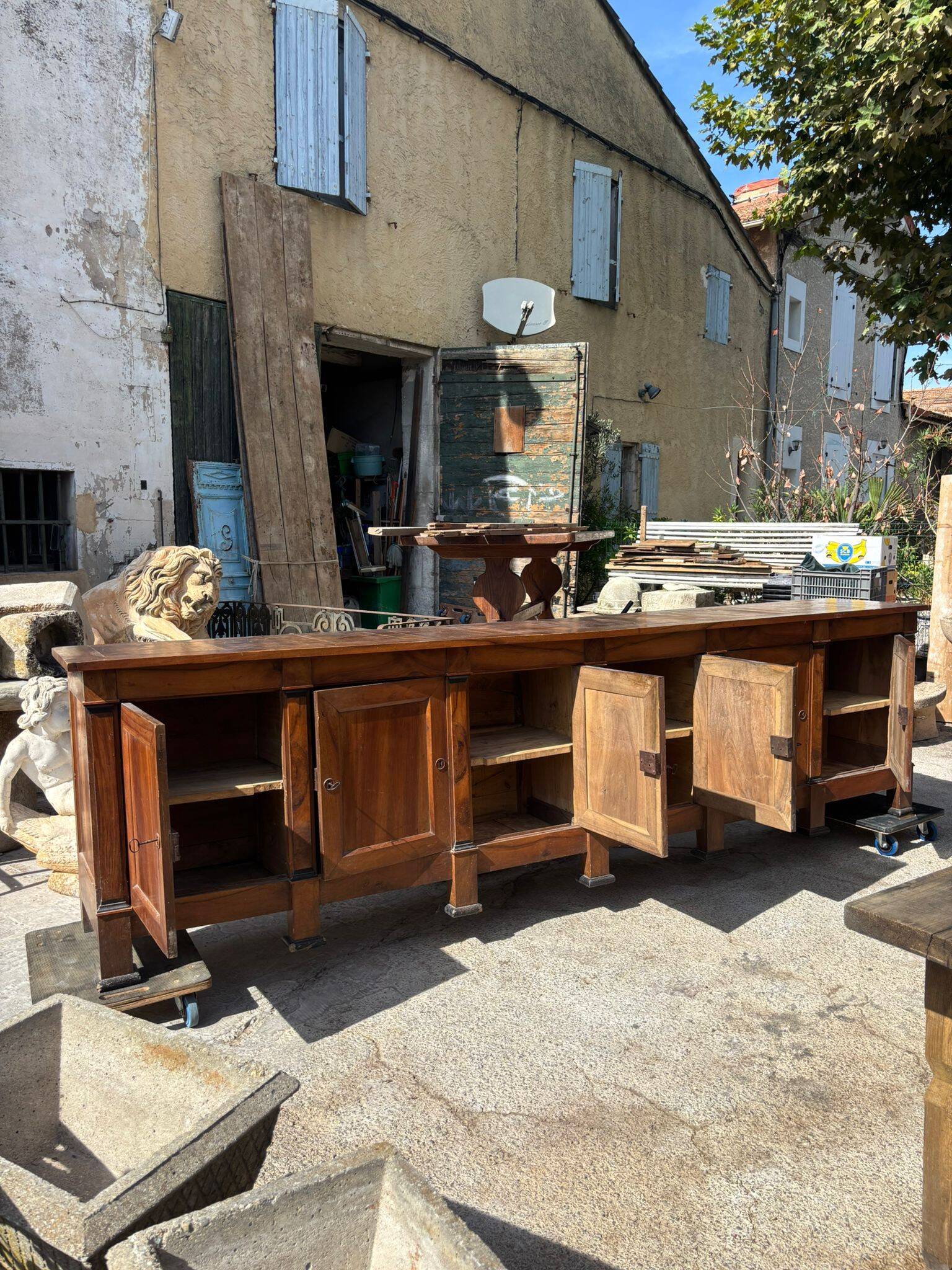6-door solid walnut buffet from the Directoire period