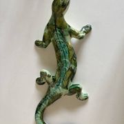 Provence 1970 XXL lizard in green glazed stoneware