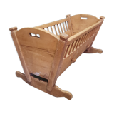 Late 19th century dutch pine wood rocking cradle