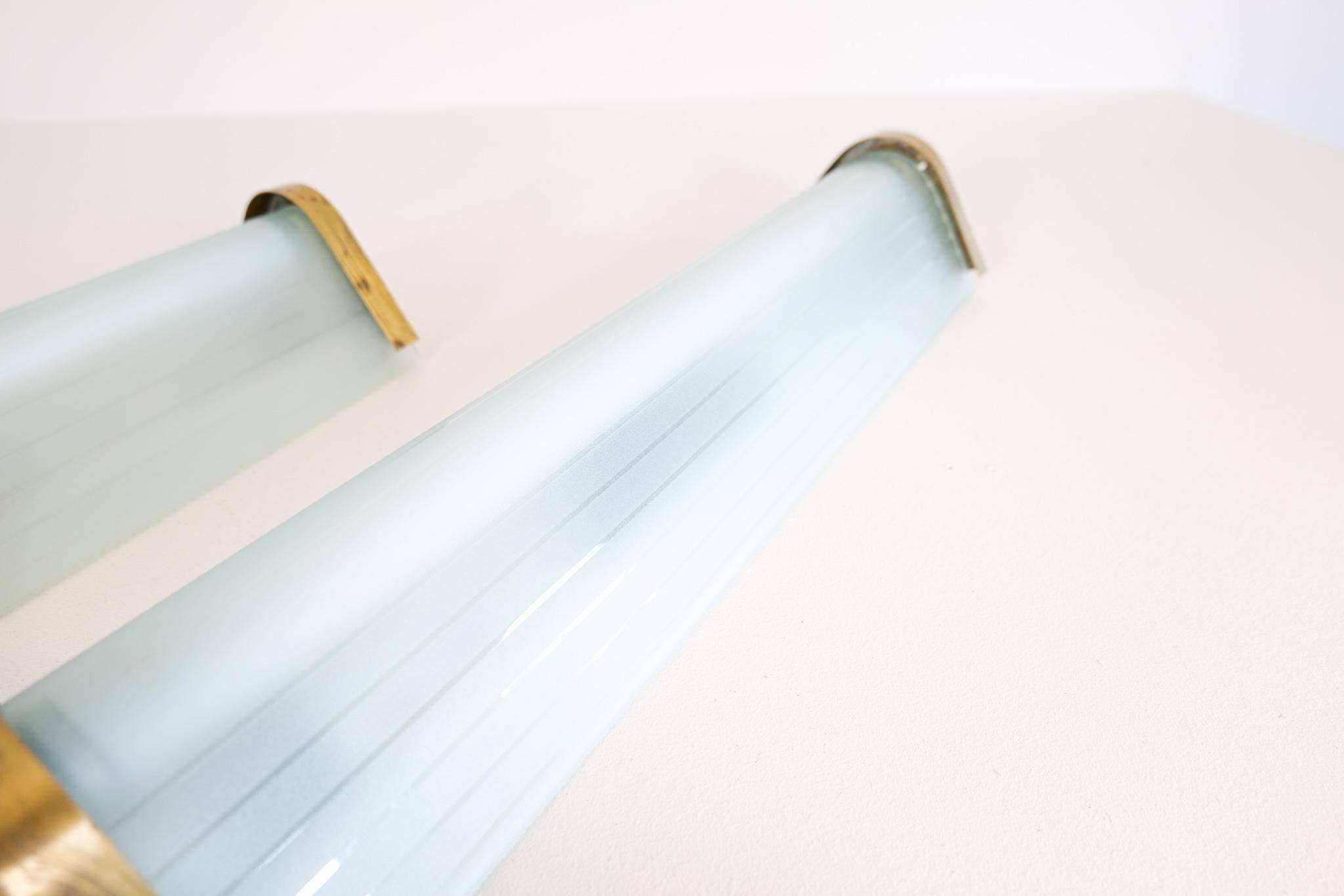 Extra-large modern mid-century wall lamp pair attributed to Asea.