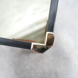 Table d'appoint vintage en métal, laiton et verre