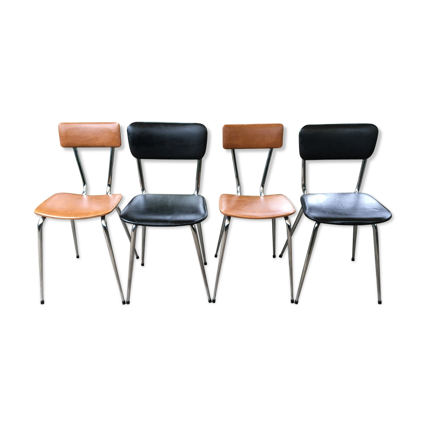 Vintage chrome and leatherette chairs