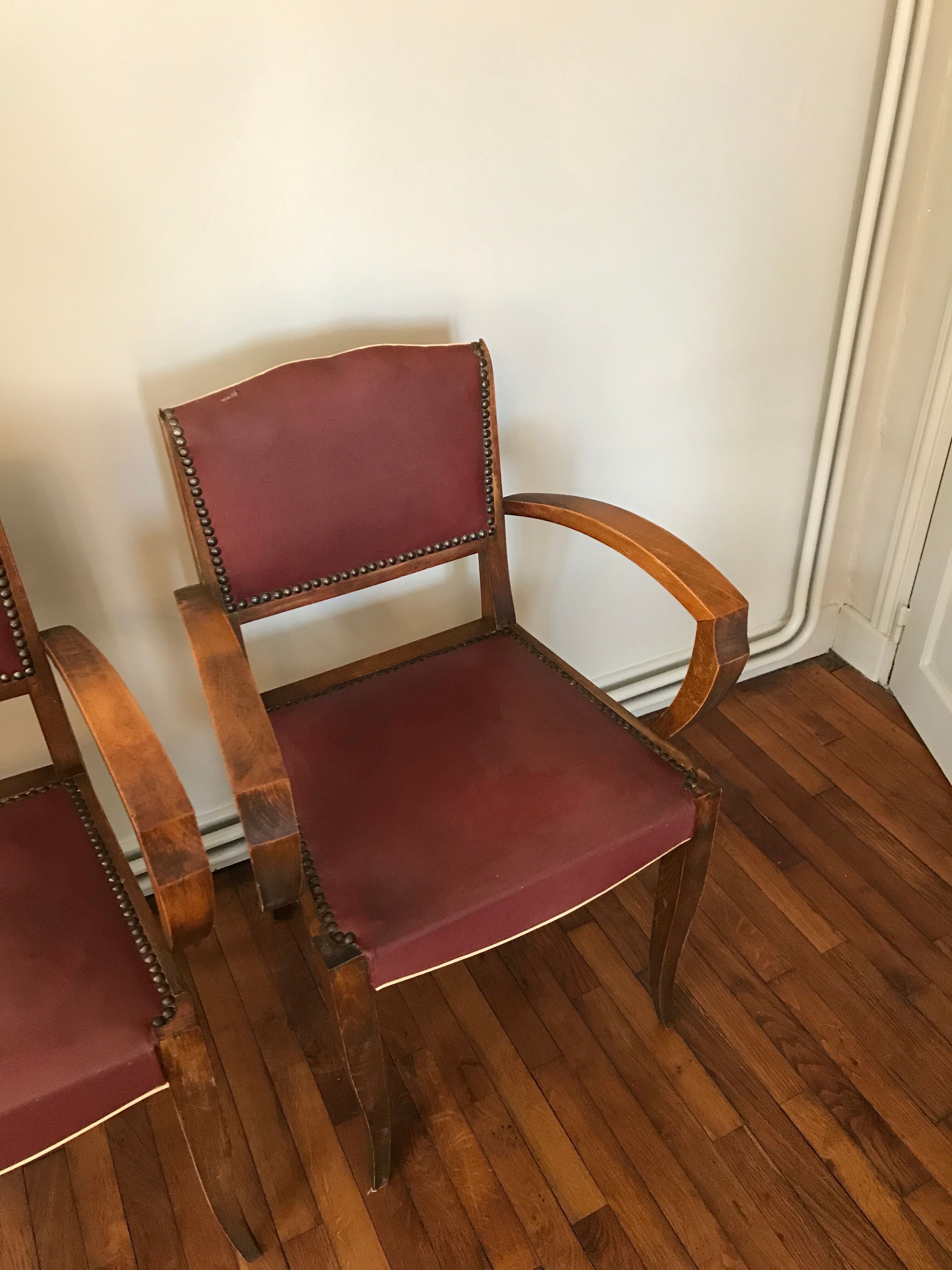Pair of bridges art deco armchairs