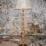 Wood-turned coil lamp, France, mid-20th century.