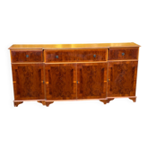 Enfilade / Buffet Secrétaire de Style Anglais — Ronce de Bois & Cuir