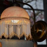 Opaline wall light with ceramic and glass pendants