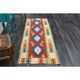 1970s Vintage Turkish Oushak Handmade Wool Cotton Red Runner Rug 78x224