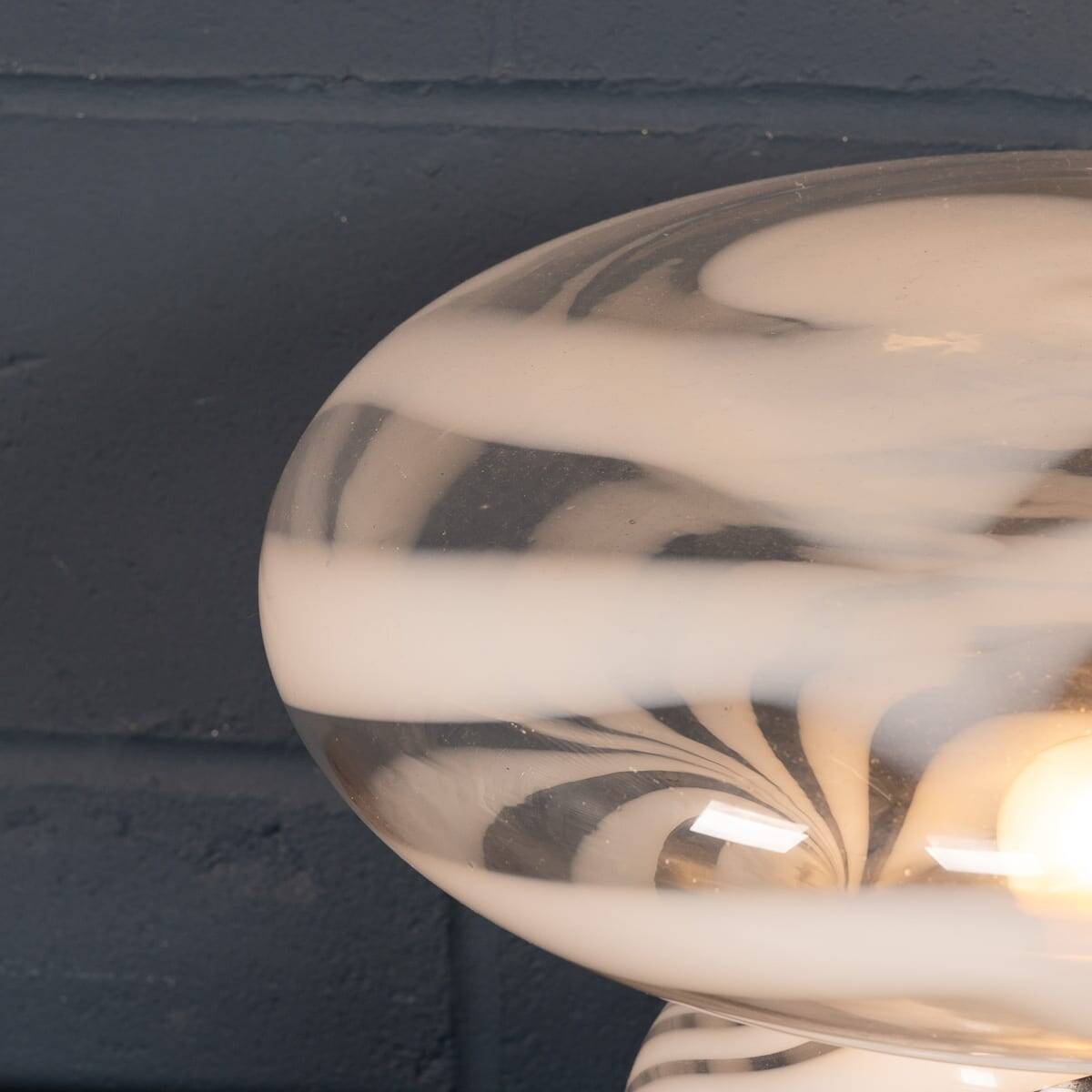 Vintage 20thc italian hand blown glass table lamp, murano c.1970