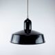 Industrial Black Metal Lamp with Visible Patina