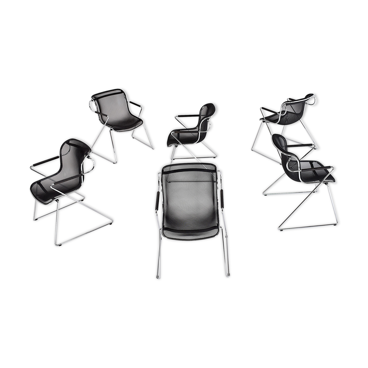 Suite de 6 chaises Peneloppe , Charles Pollock pour Castelli