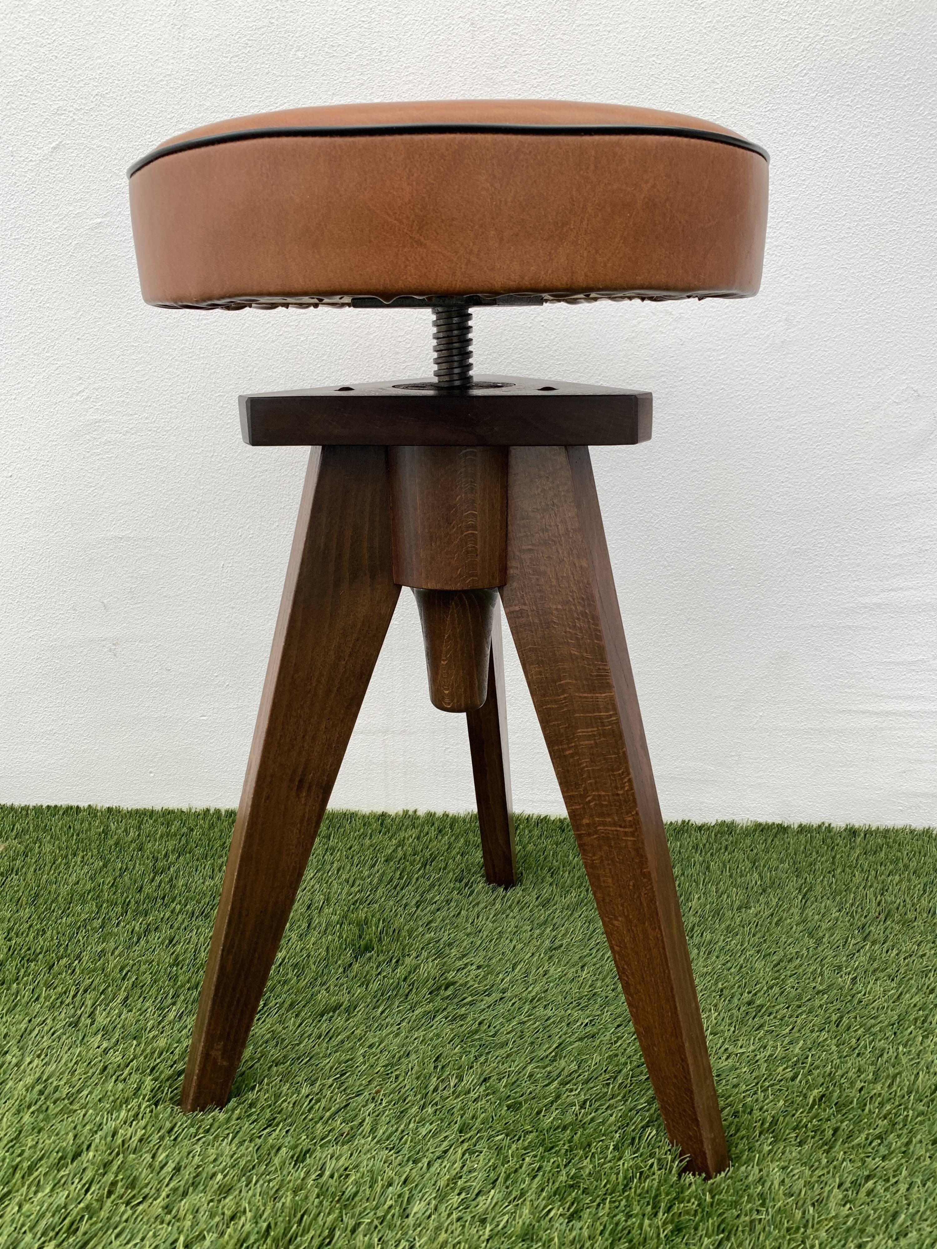 German piano stool, height adjustable, design Reiner Modell, 1950