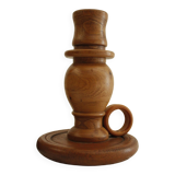2 wooden candle holders