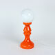 Orange glass table lamp by vitropol, poland 1960s
