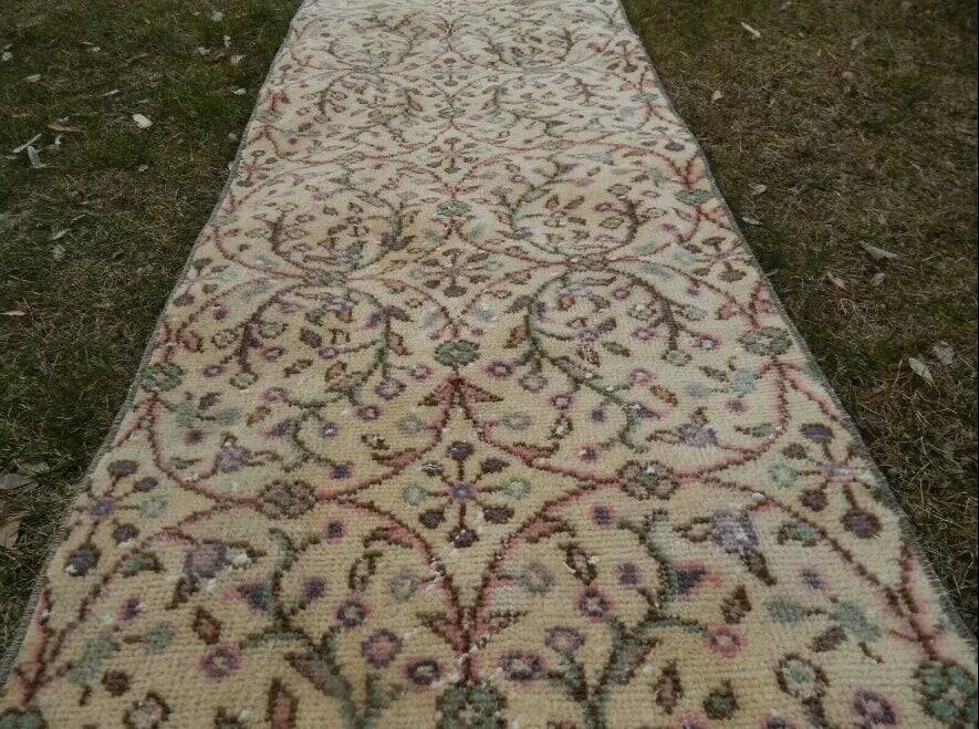Vintage Turkish hallway rug 64x315 cm