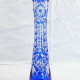Crystal blue crystal vase from