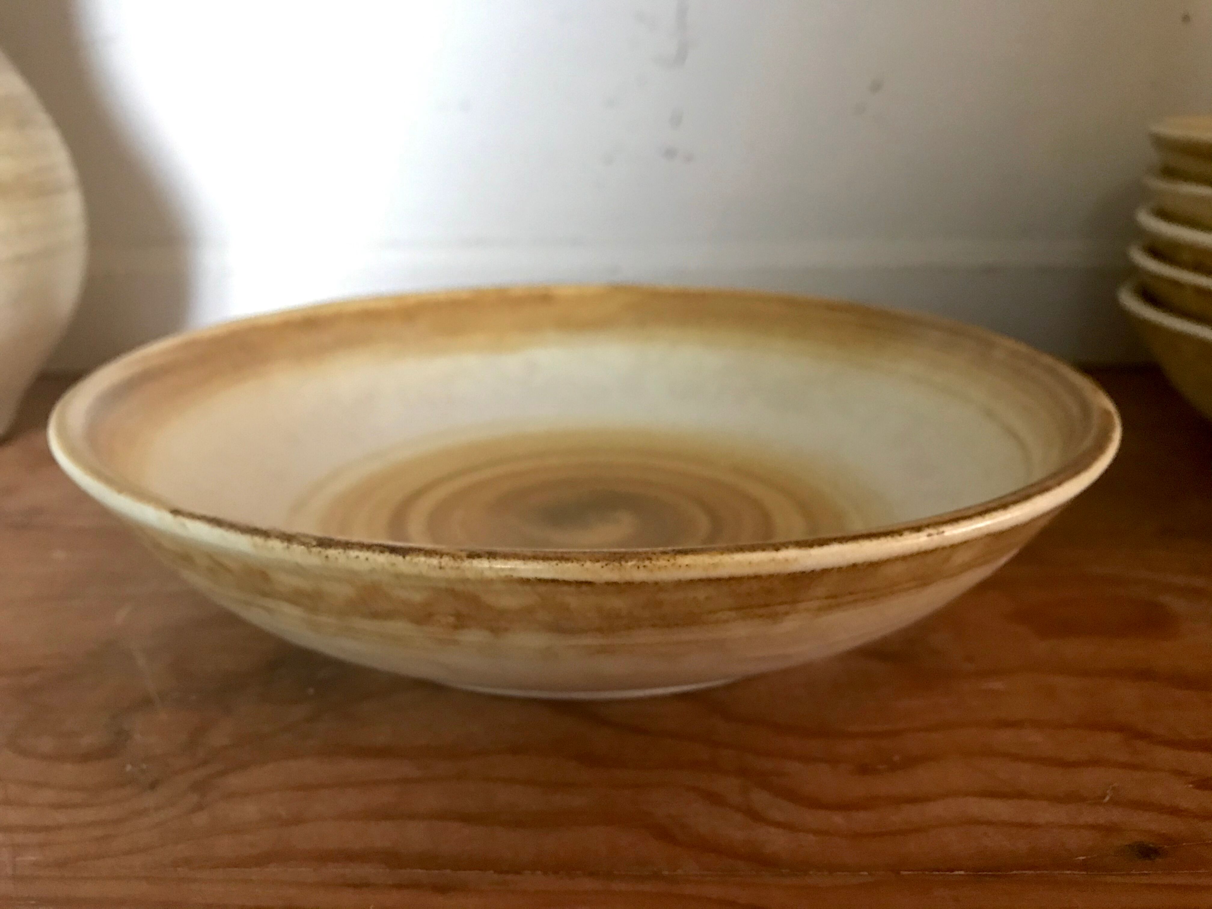 Lot of 6 hollow plates in sandstone, longfield earthenware