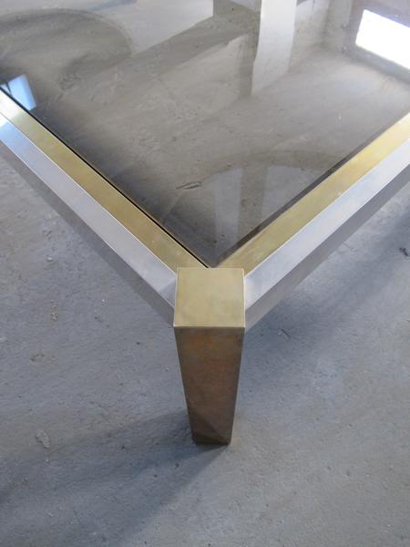 Brass and brushed steel table 1970