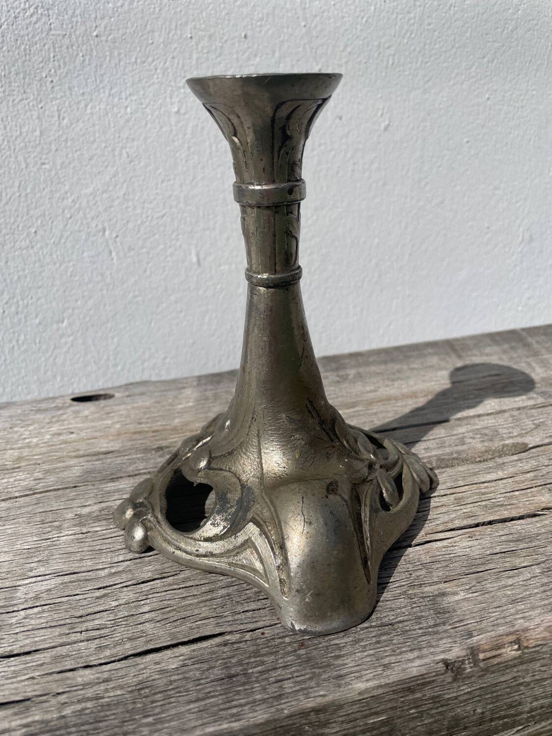 Art Nouveau silver-plated candlestick