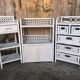 Lot 3 meubles commodes rotin blanc vintage