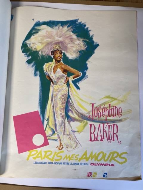 Original gouache of the poster "Paris, My Loves" by Joséphine Baker, 1959 • ART