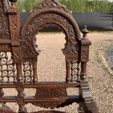 Old carved wooden bench