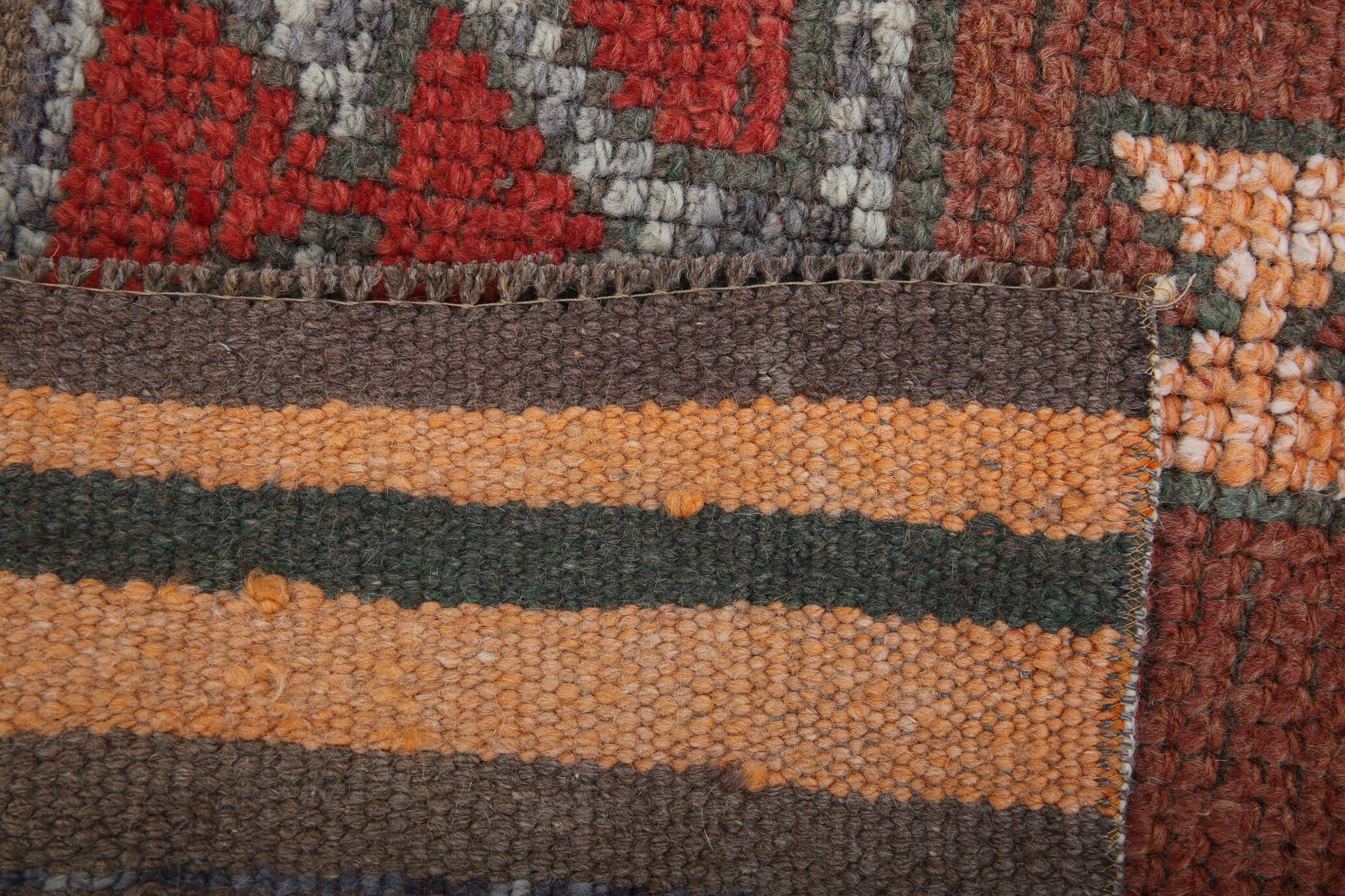 3x10 Wine Red Brown Turkish Runner Rug, 97x325Cm