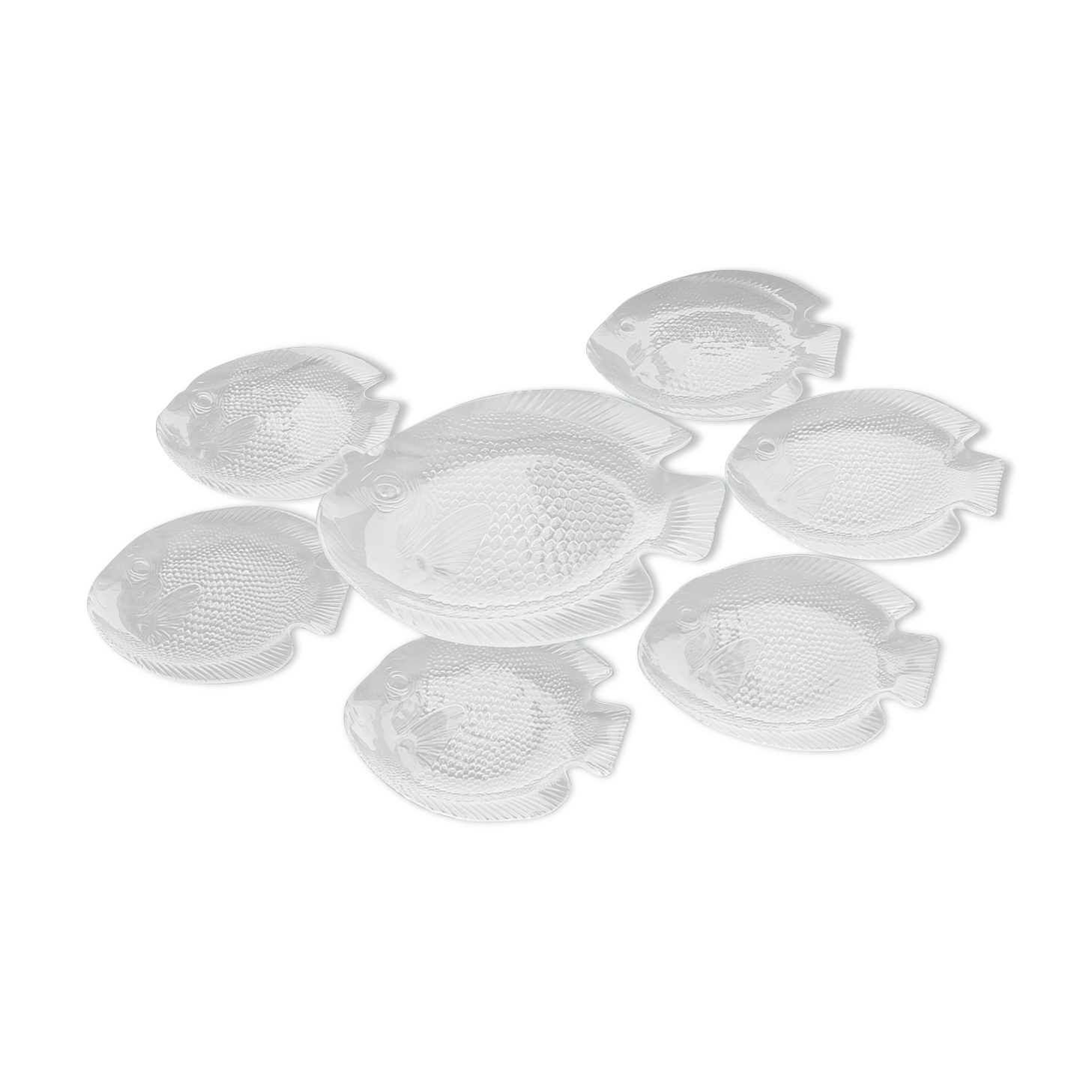 Arcoroc Vintage Transparent Fish Plates And Plates Selency