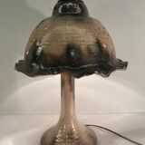 Midcentury ceramic enameled glazed mushroom table lamp