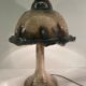 Midcentury ceramic enameled glazed mushroom table lamp