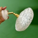 Vintage wall lamp with white clichy glass shade