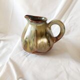 Pitcher, pot in metallic flamed stoneware