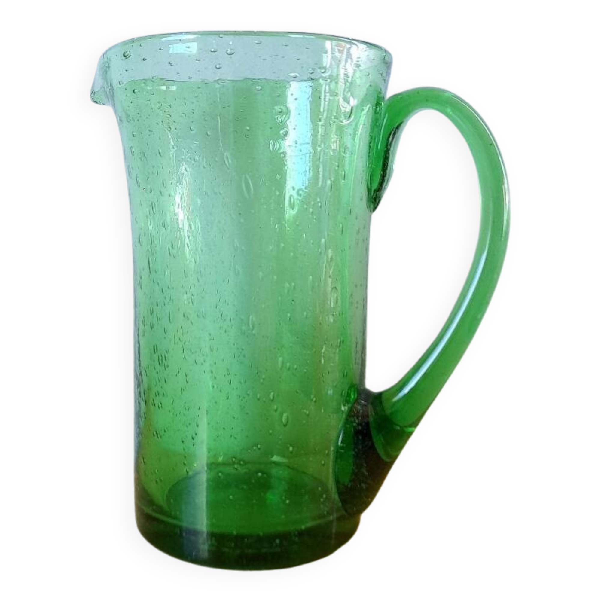 Blown glass pitcher from Biot, 1960.