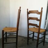 Paire de chaises paillées