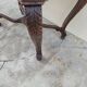Louis XV style game table in solid oak and richly decorated marble