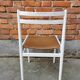 Vintage stol kamnik dining chair: white beech wood, brown leather seat