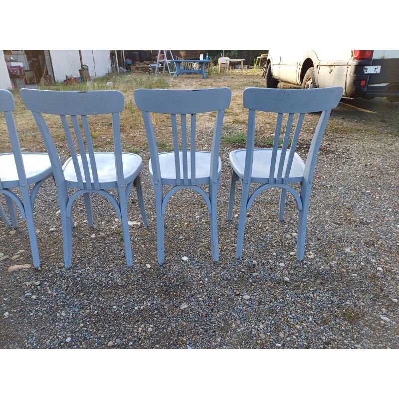 6 Baumann bistro chairs in old grey limed wood