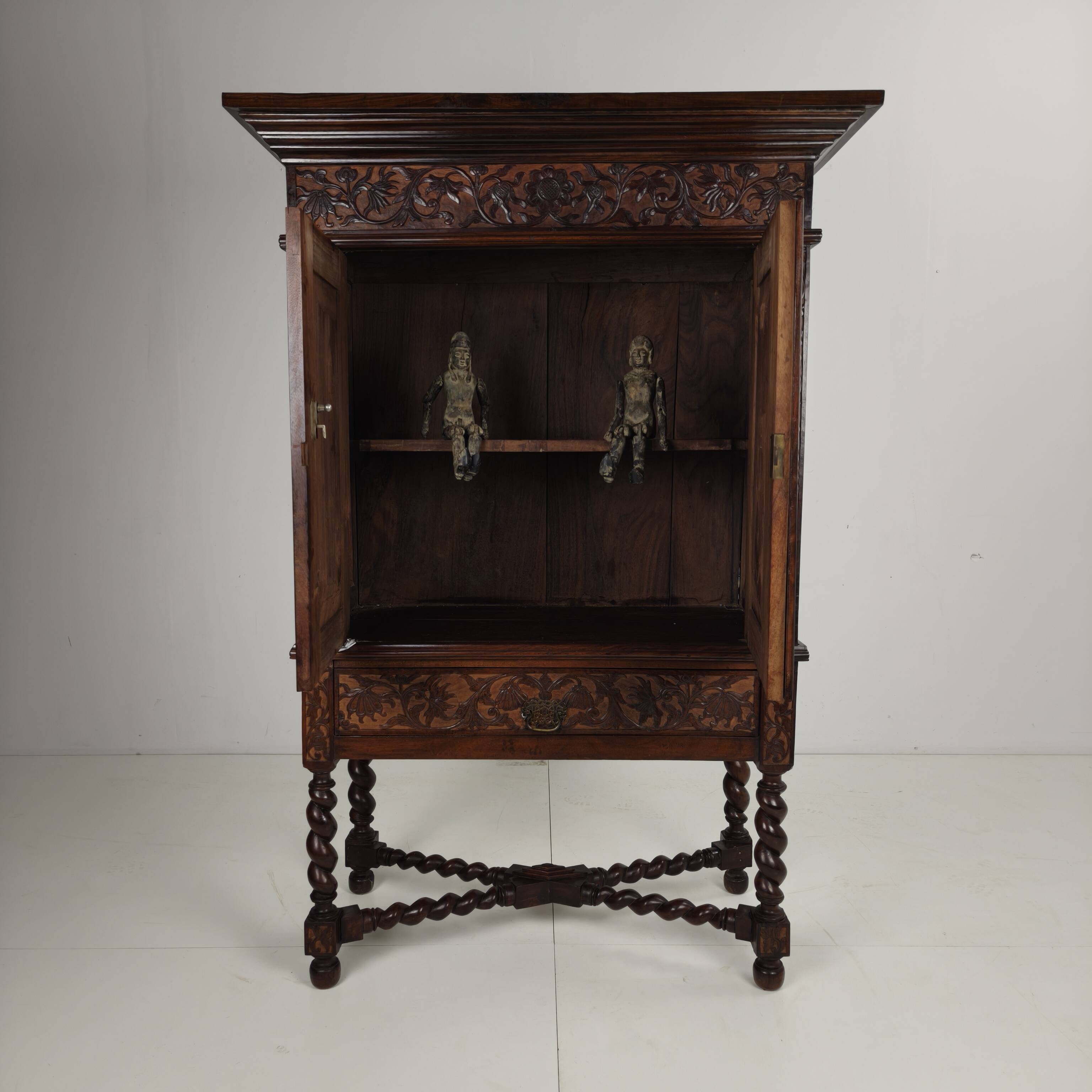 19th Century Carved Colonial Cabinet – Dutch East Indies