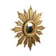 Vintage Wooden Sunburst Sun Mirror Convex France 51cm