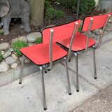 Red formica chairs