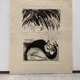 Intaglio print "The Cat"