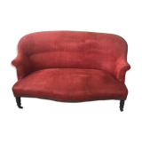 Antique toad sofa in brick velvet