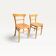 Pair of bistro chairs in light beech.