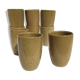 9 gobelets tasses grès digoin blond moucheté