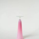 Small opaline vase, candy pink with opalescent feet, 1960.