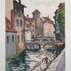 André Duculty (1912-1990) Watercolor on paper "Annecy (Haute Savoie)" Signed lower right