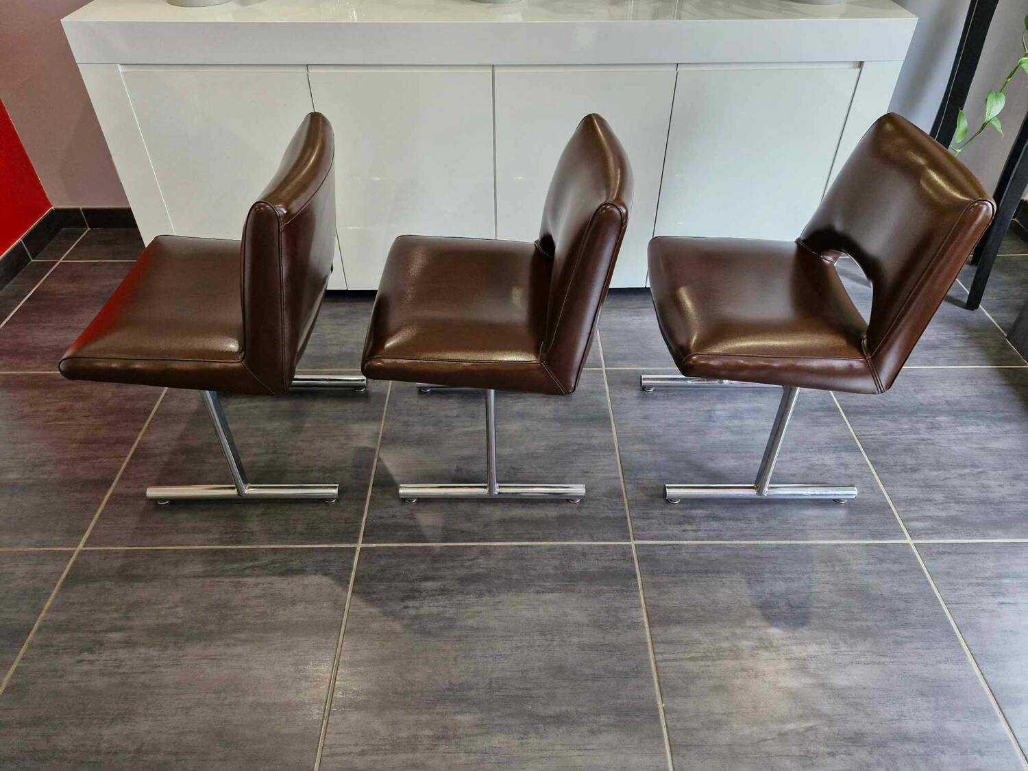 Set of 3 designer chairs by Georges Frydman, 1960s